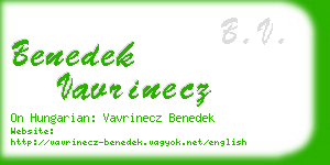 benedek vavrinecz business card